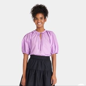Who What Wear Women’s Size S Puff Sleeve Lilac Top